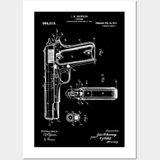 Firearm 1911 patent / Firearm patent present Posters and Art